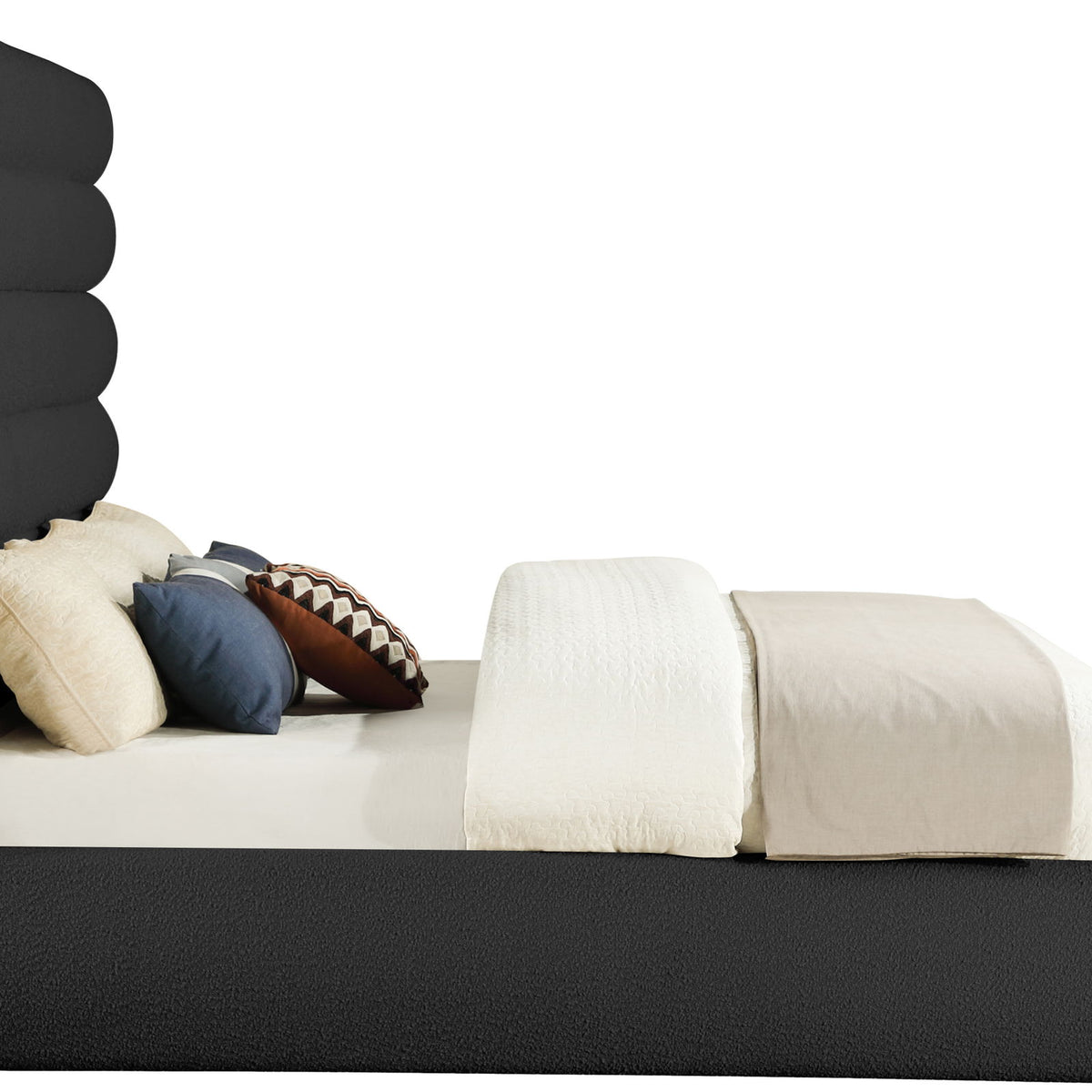 Adam - Boucle Fabric Bed With 70.5" Headboard