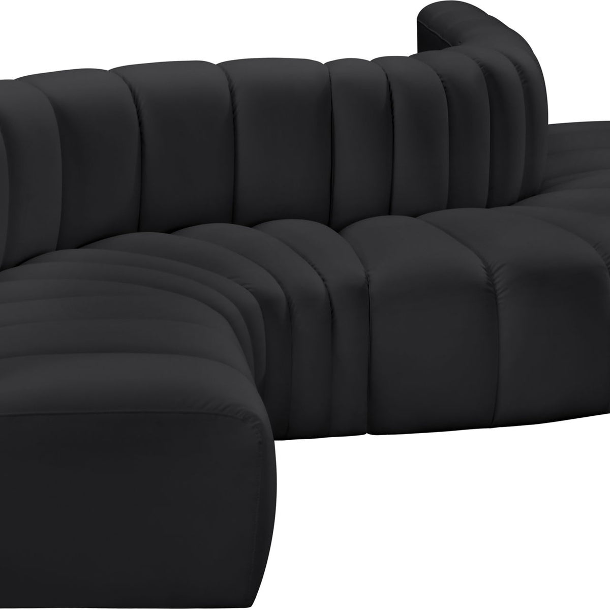 Arc - Faux Leather 6 Piece Curved Modular Sofa