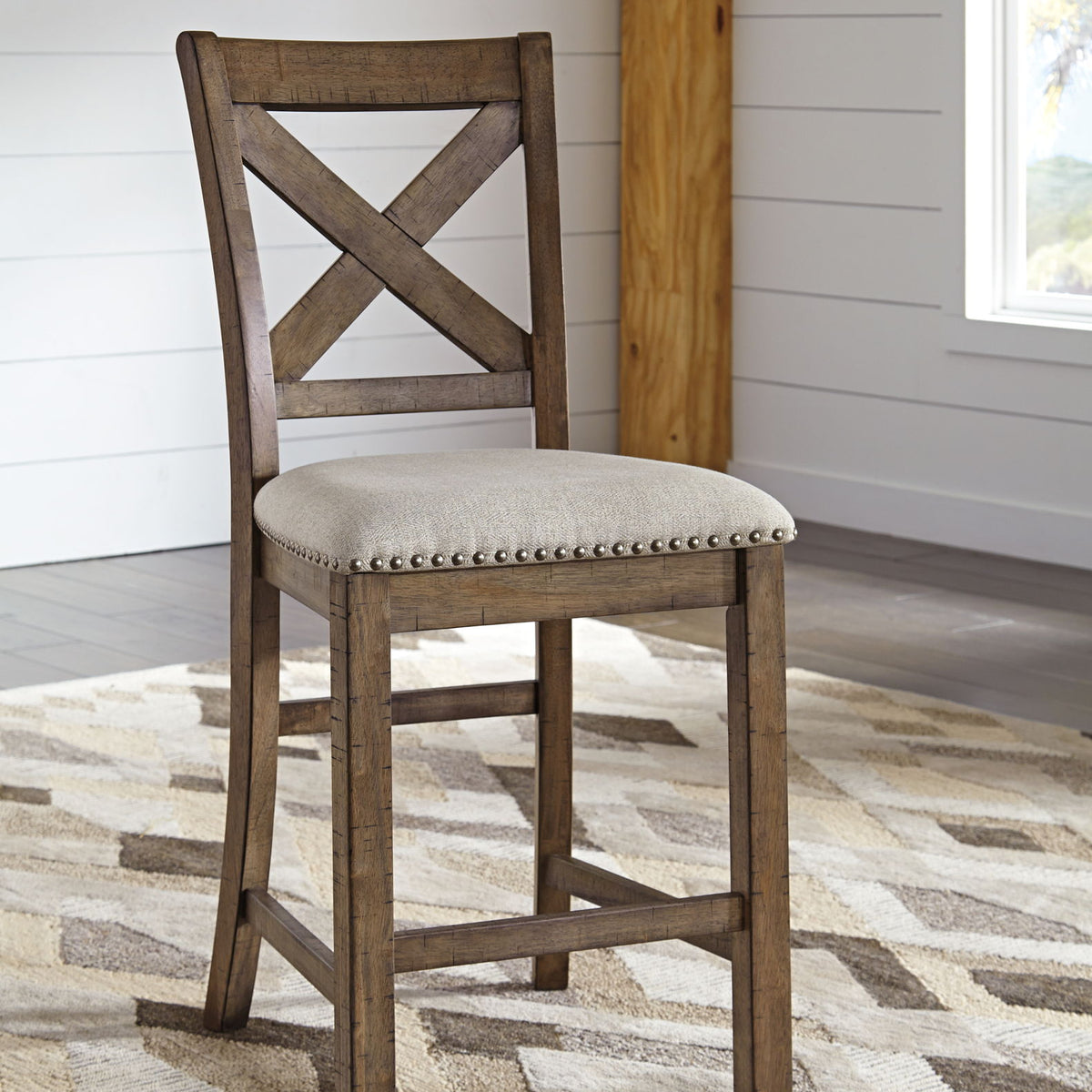 Moriville - Upholstered Barstool (Set of 2) - Beige
