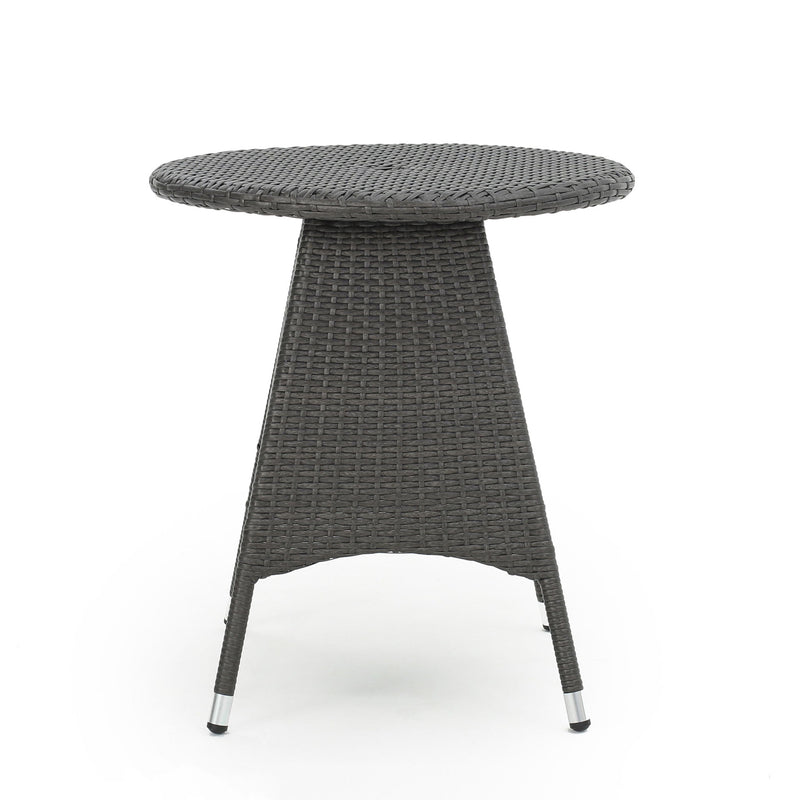 Outdoor Rattan Bistrotable With Surface Round - Gray