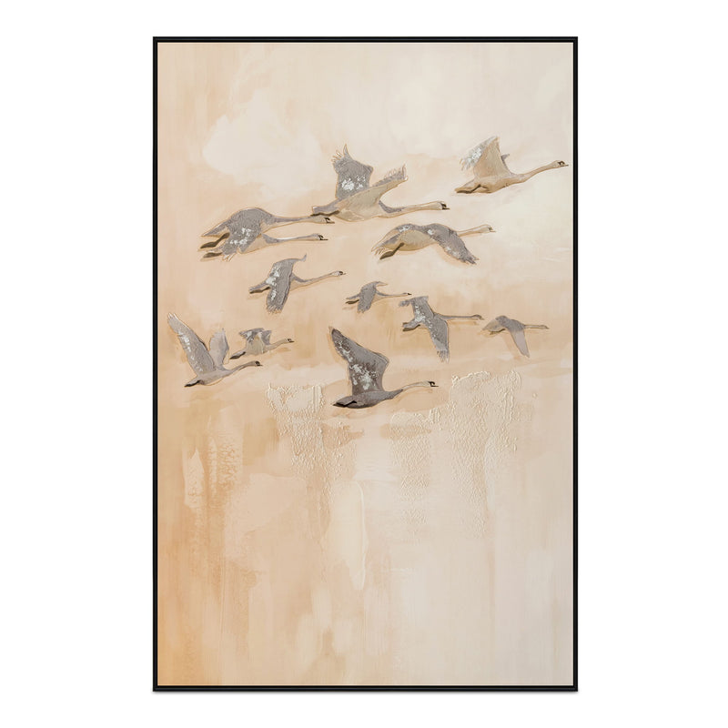 Unison - Framed Painting - Beige