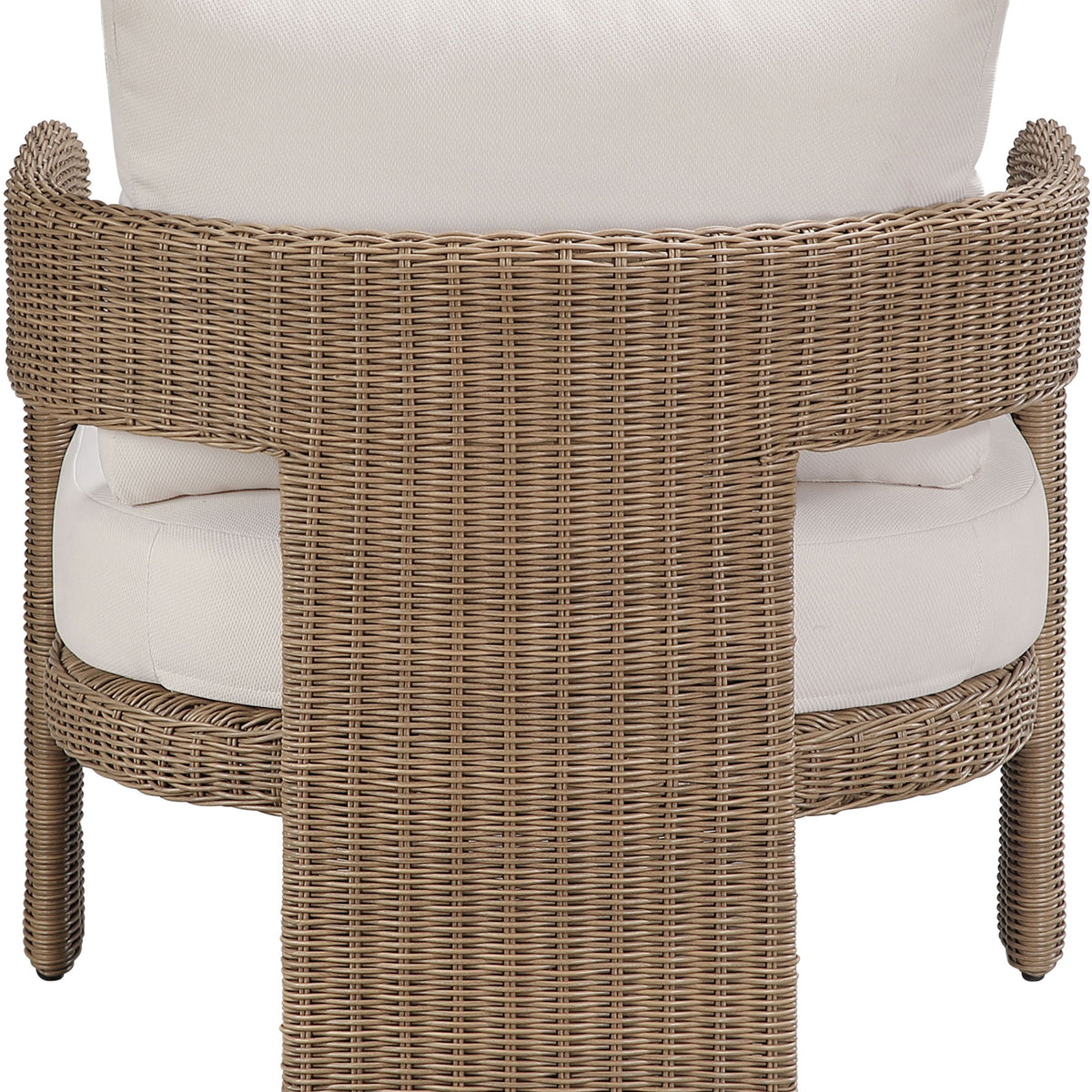 Sandbay - Olefin Water Resistant Fabric And Wicker Outdoor Patio Accent Chair