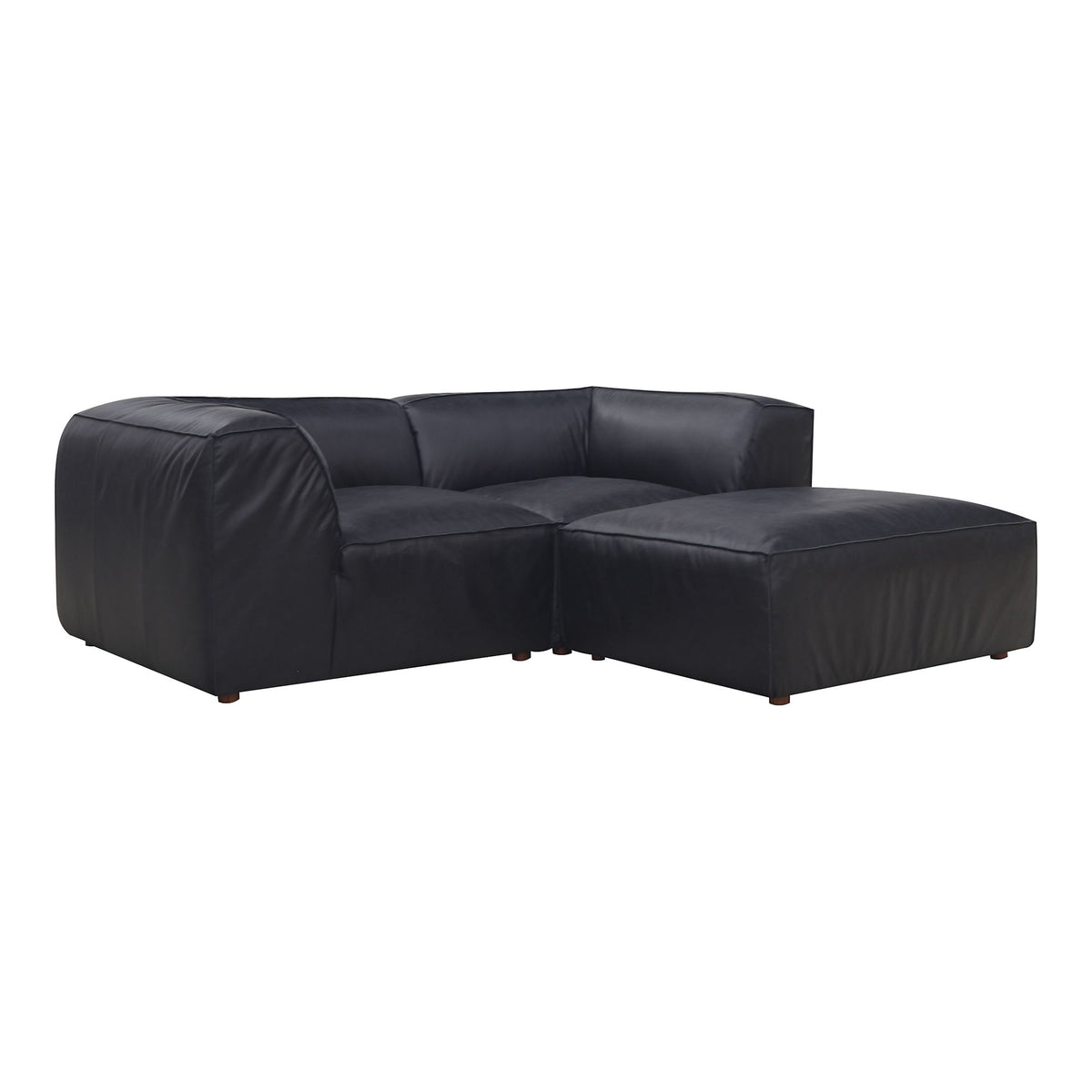 Form - Nook Modular Leather Sectional - Vantage Black