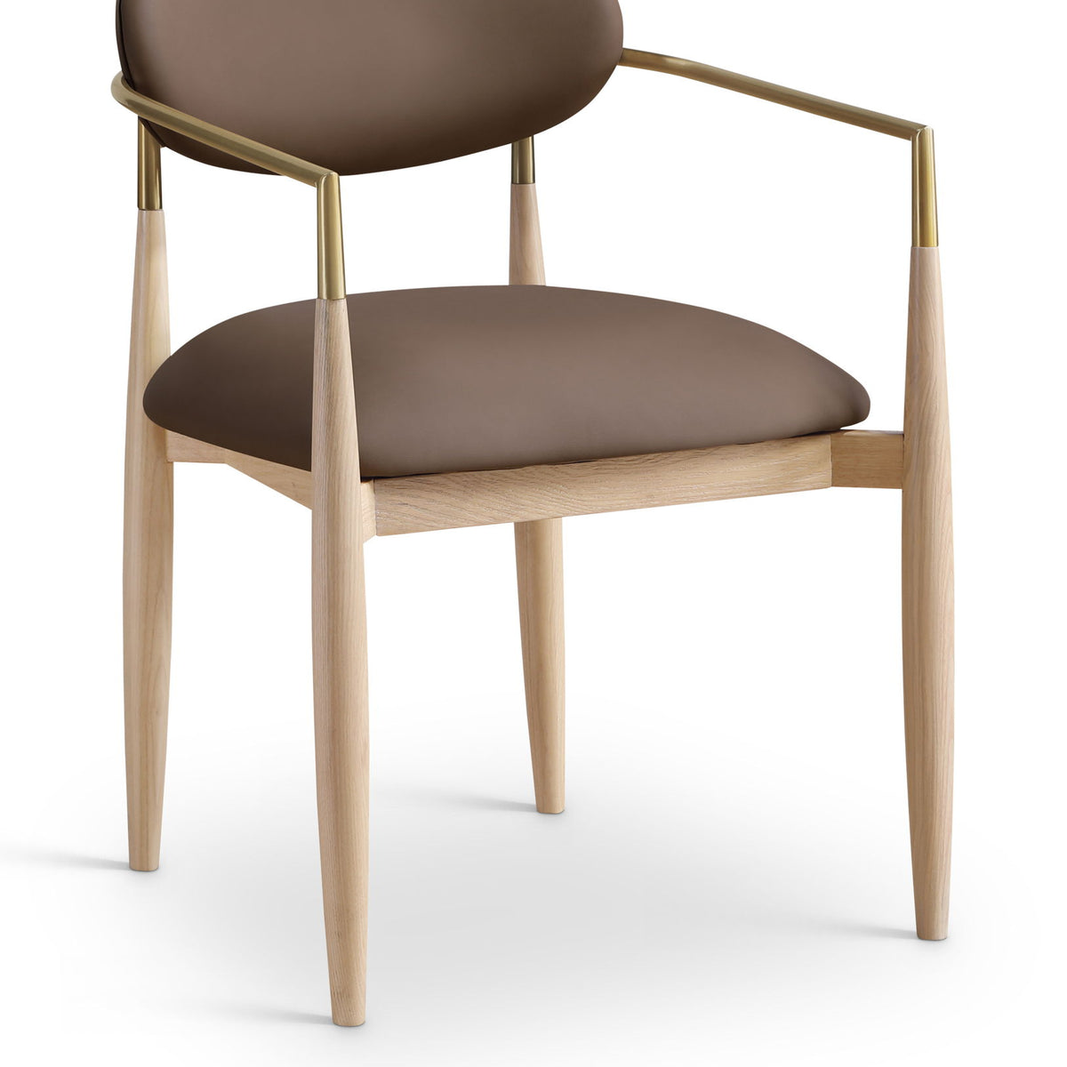 Riccio - Dining Arm Chair (Set of 2) - Natural And Gold Frame