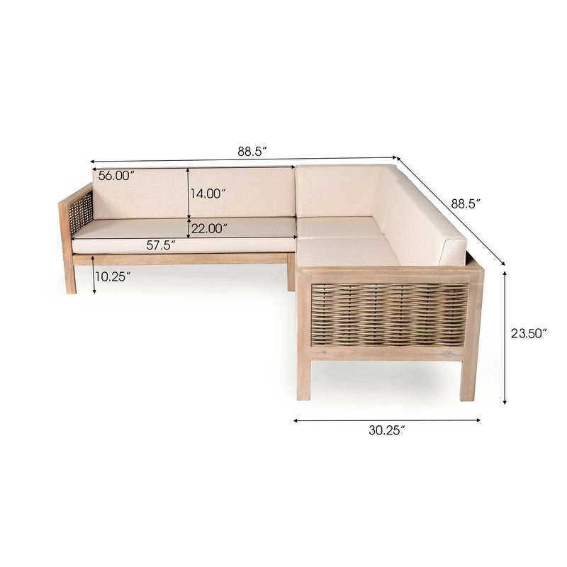 Emir - 5 Seater Sofa Conversational Sets - Light White / Sand