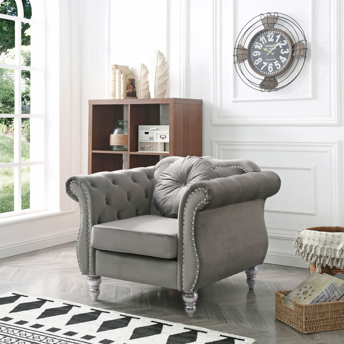 Chic Transitional Flared Arm Chair