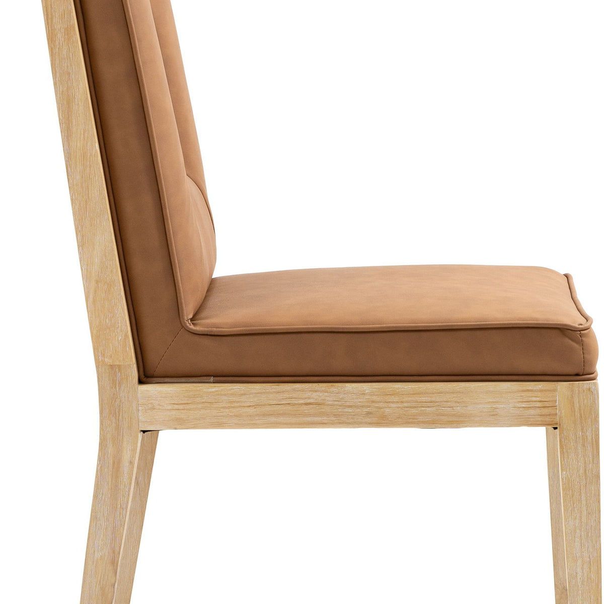 Gwendolyn - Faux Leather Dining Side Chair With Natural Frame (Set of 2)