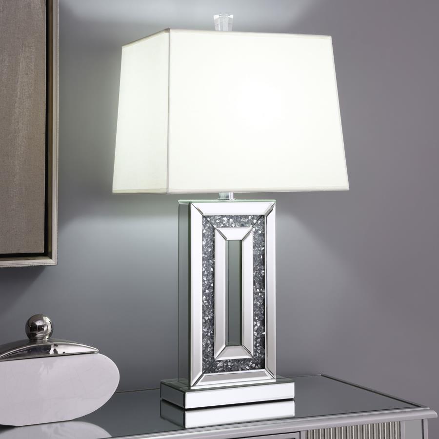 Ayelet - Tapered Shade Mirrored Table Lamp - Silver