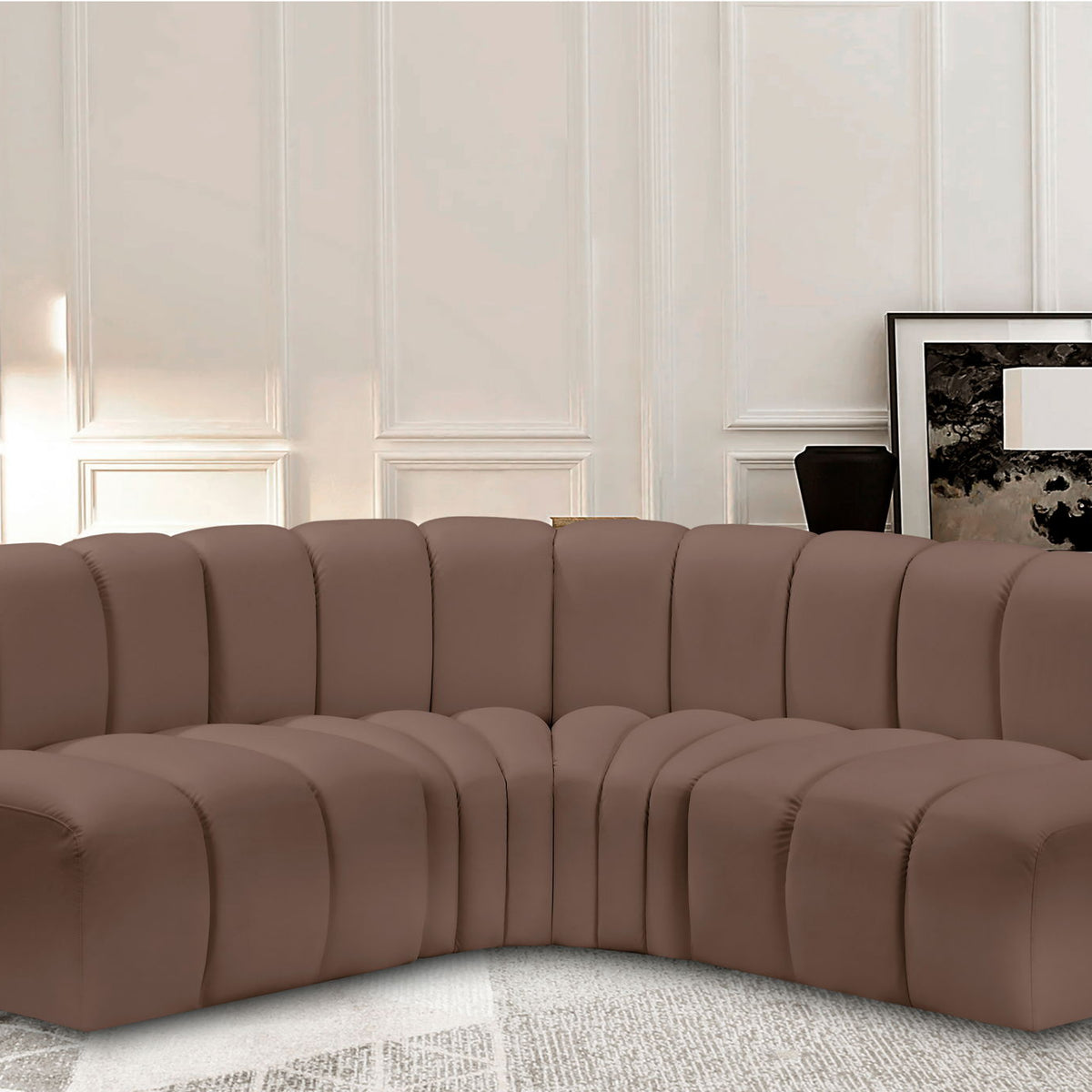 Arc - Faux Leather 4 Piece Corner Modular Sofa