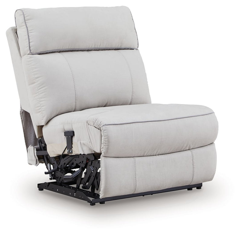 Social Pointe - Power Armless Recler With Adjustable Headrest - Pearl / Ash