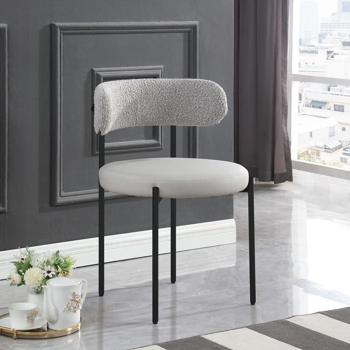 Beacon - Faux Leather Dining Chair With Black Legs (Set of 2)