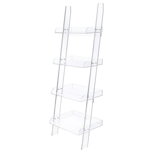 Amaturo - 4-Shelf Acrylic Ladder Bookshelf - Clear