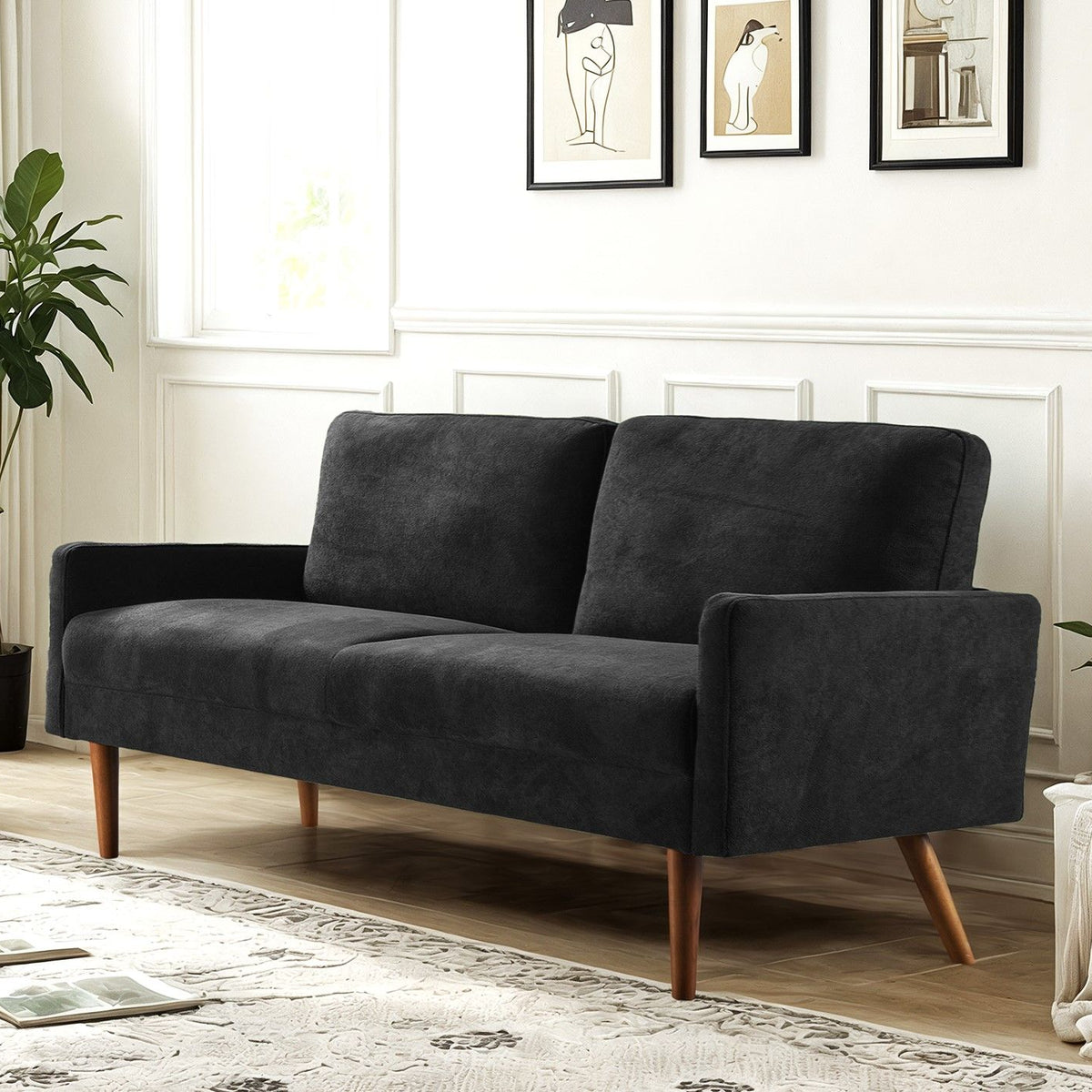 Sofa, European Style With Sleek Design, Modern & Vintage Flair, Upholstered 3 Seater Couch