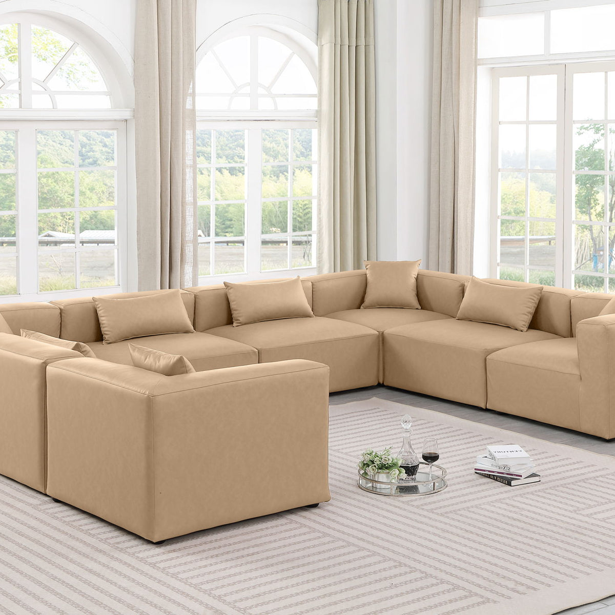 Cube - 8 Piece Modular Sectional - Tan