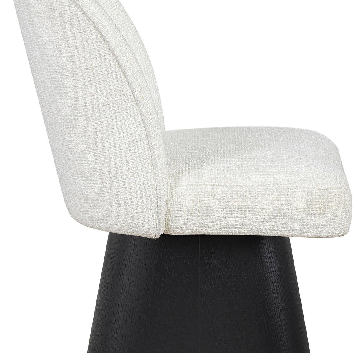 Marlowe - Linen Textured Fabric Upholstered Swivel Dining Side Chair - Stained Black