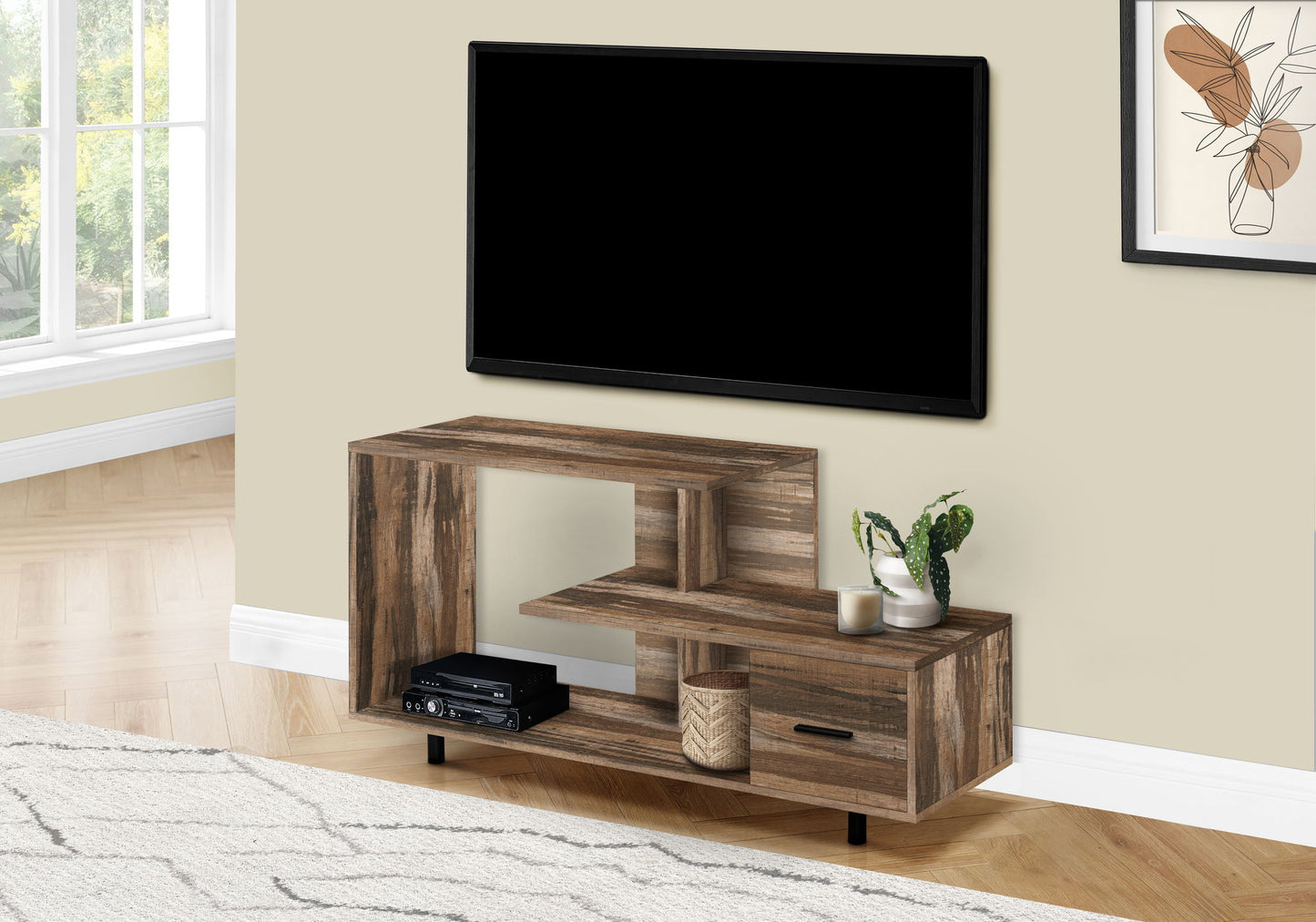 TV Stand, Console, Media Entertainment Center, Storage Drawer, Contemporary