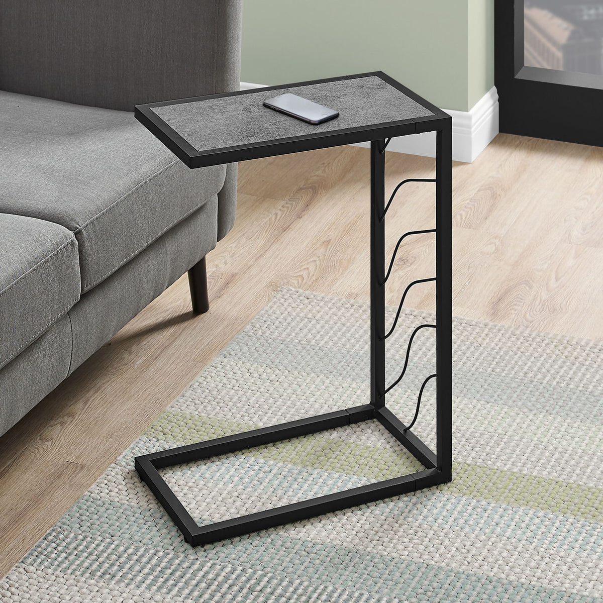 Accent Table, C - Shaped, Contemporary & Modern Convenient Design