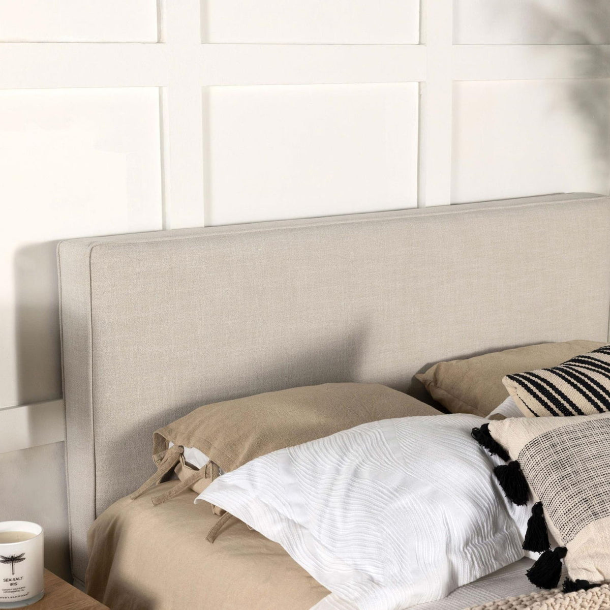Kosmo Upholstered Queen or Full Panel Headboard Sand