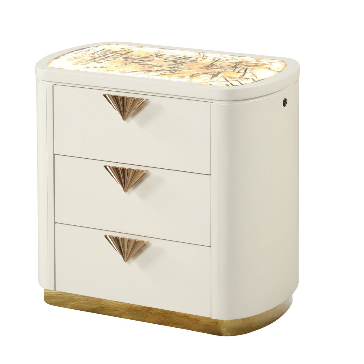 La Pierre - 3 Drawer Nightstand - Beige
