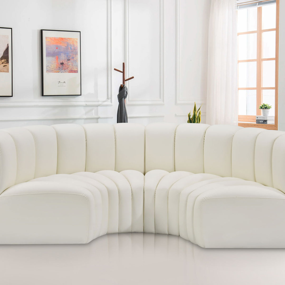 Arc - Faux Leather 4 Piece U-Shaped Modular Sofa