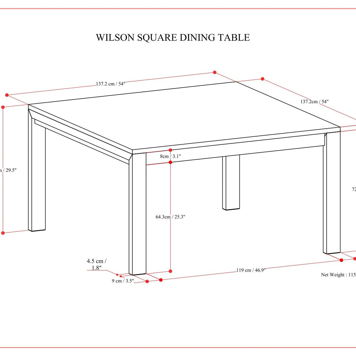 Wilson - Handcrafted Dining Table