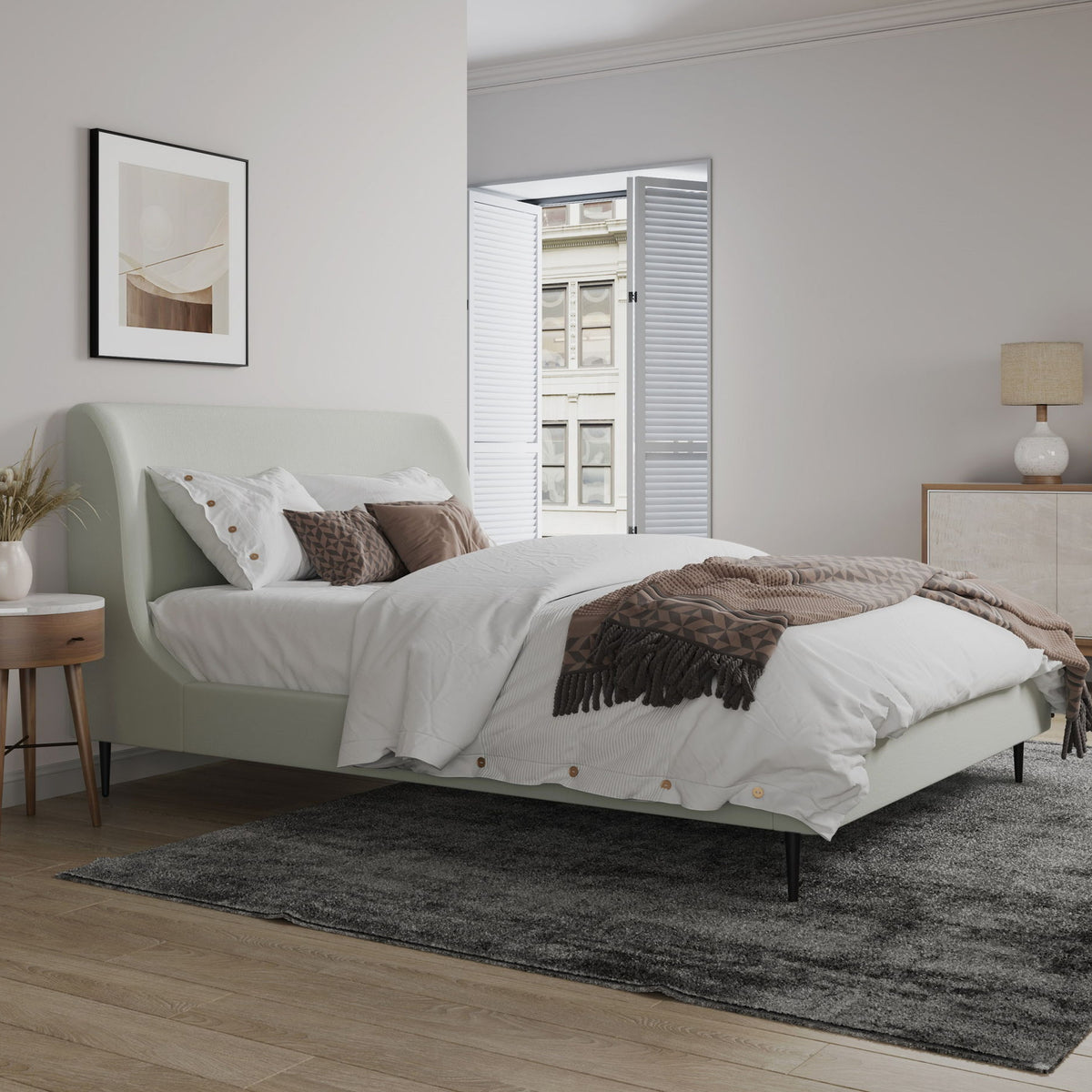 Manhattan Heather - Bed With Black Legs