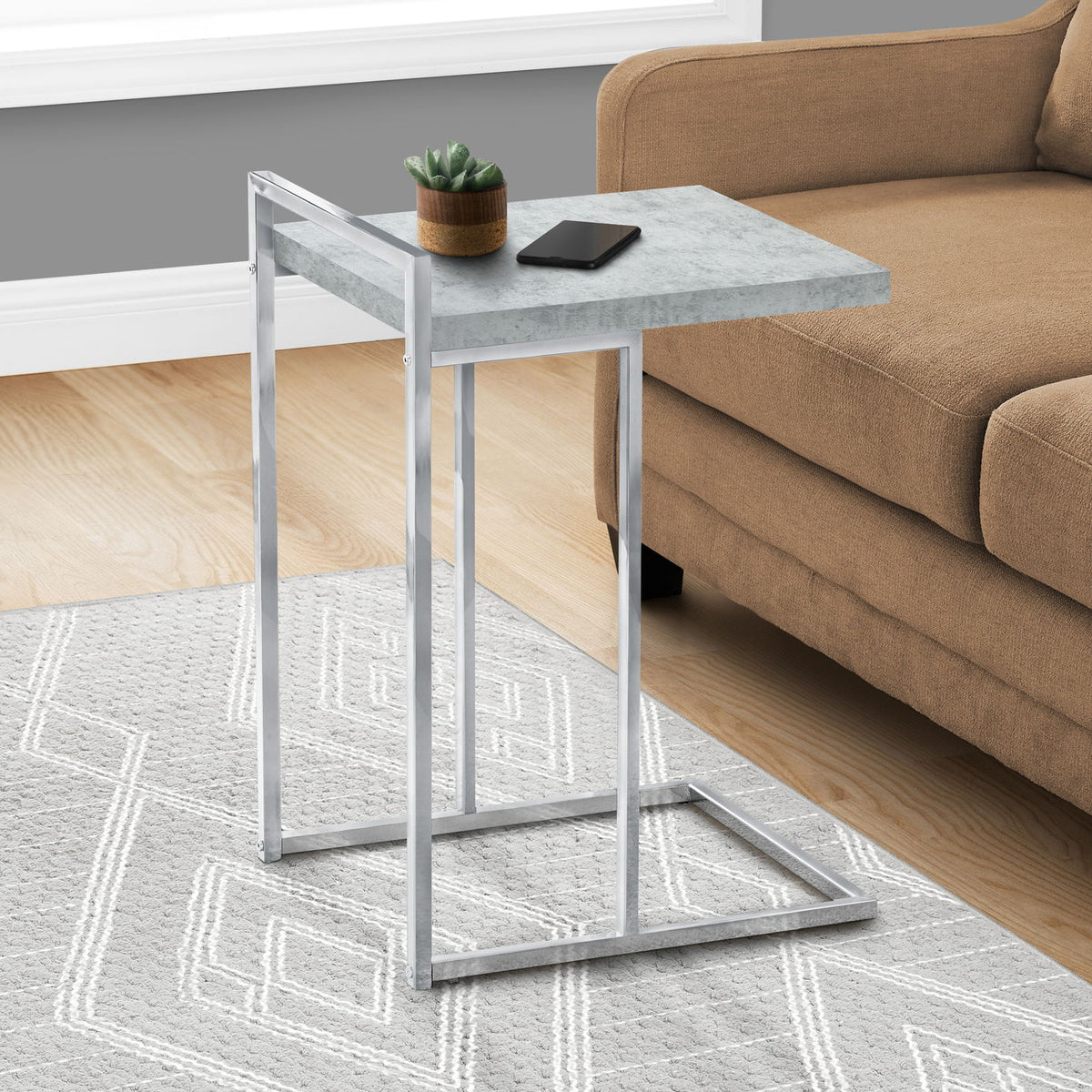 Accent Table, C - Shaped, Contemporary & Modern