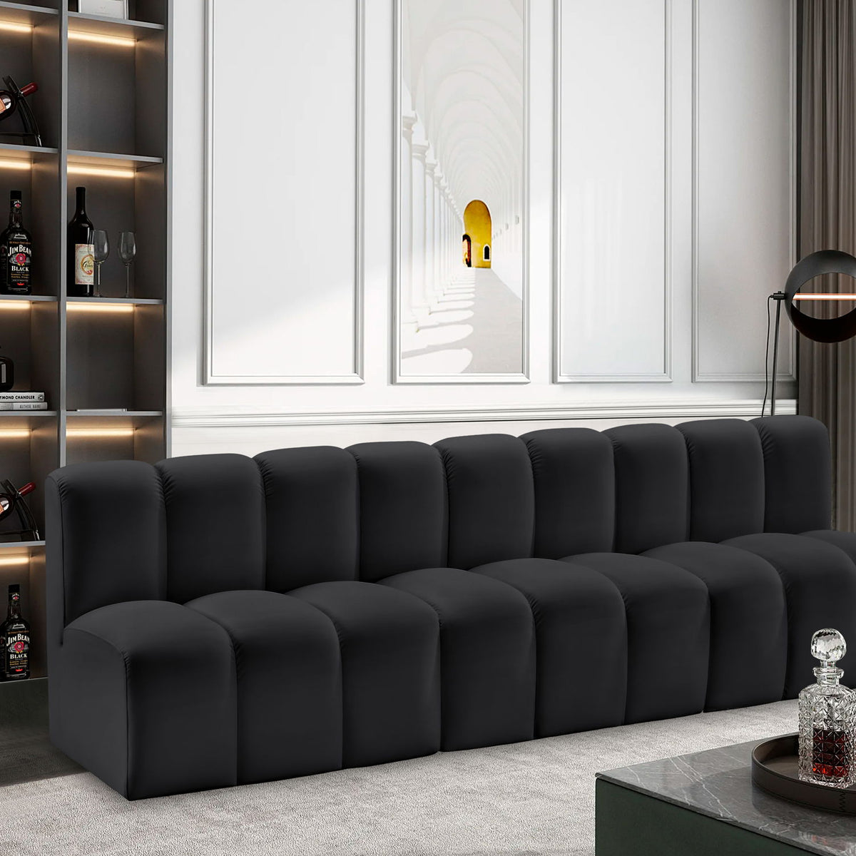 Arc - Faux Leather 3 Seats Modular Sofa