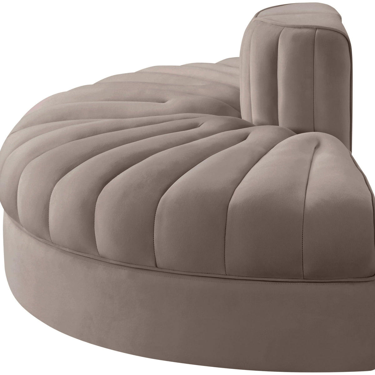 Rummi - Velvet Performance Fabric Upholstered 2 Piece  Rounded Modular Loveseat