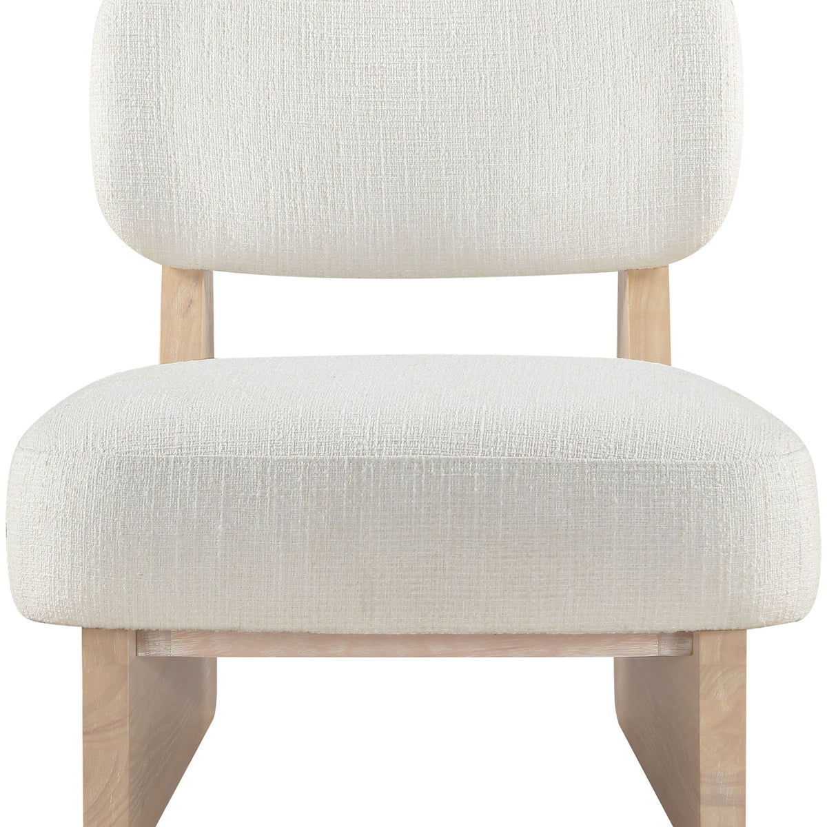 Vetra - Linen Textured Fabric Upholstered Accent Chair With Natural Base