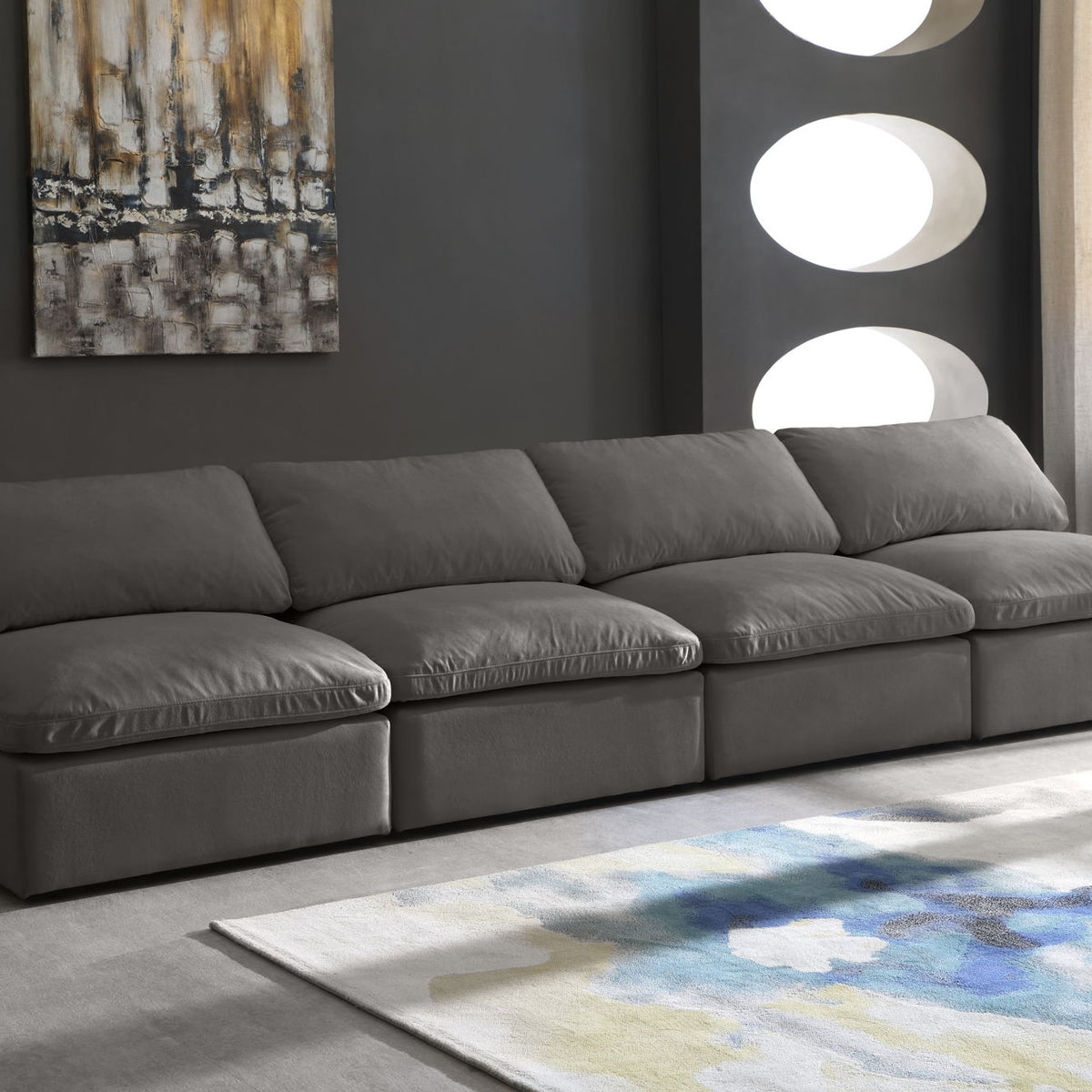 Plush - Modular Armless 4 Seat Sofa
