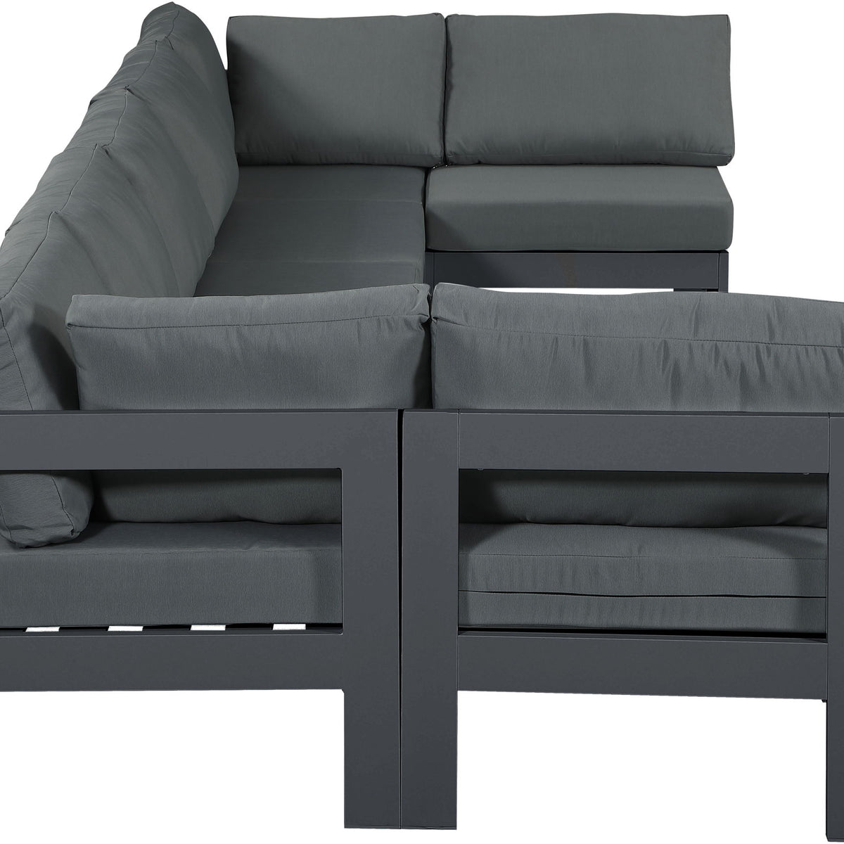 Nizuc - Outdoor Patio 7 Piece Modular Sectional With Gray Frame