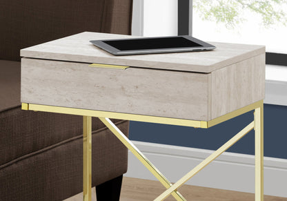 Accent Side Table, Storage Drawer, Spacious Tabletop, Contemporary & Modern