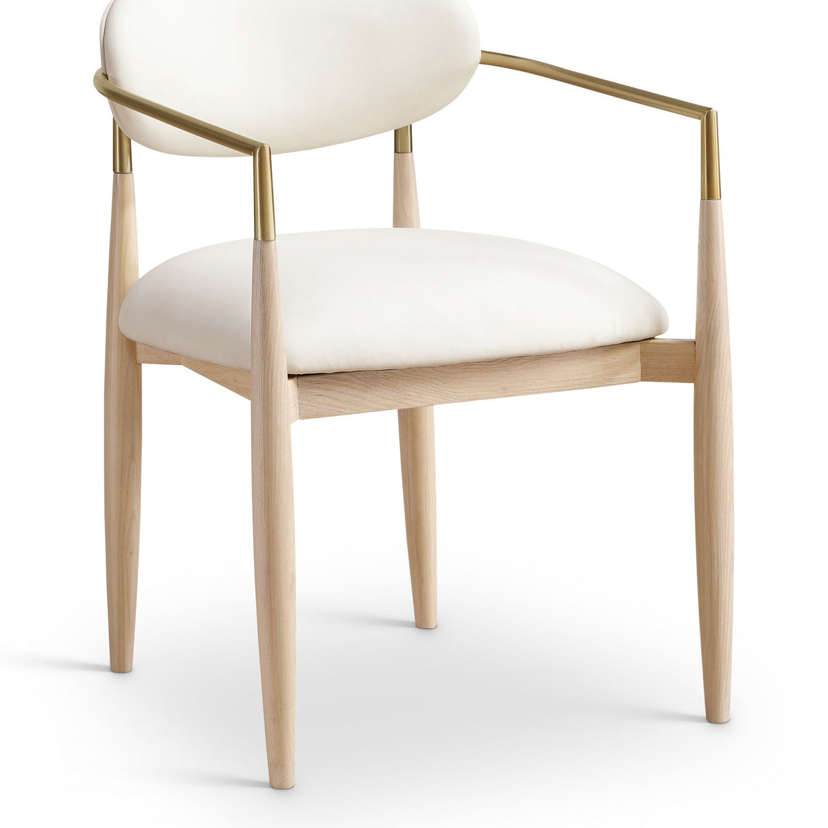 Riccio - Dining Arm Chair (Set of 2) - Natural And Gold Frame