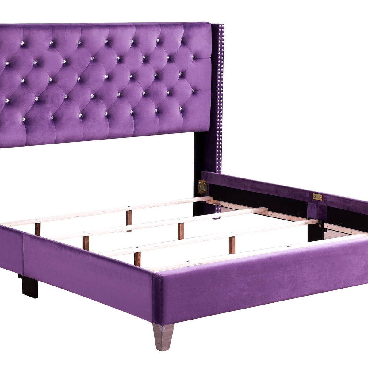 Upholstered Nailhead Trim Chic Bed