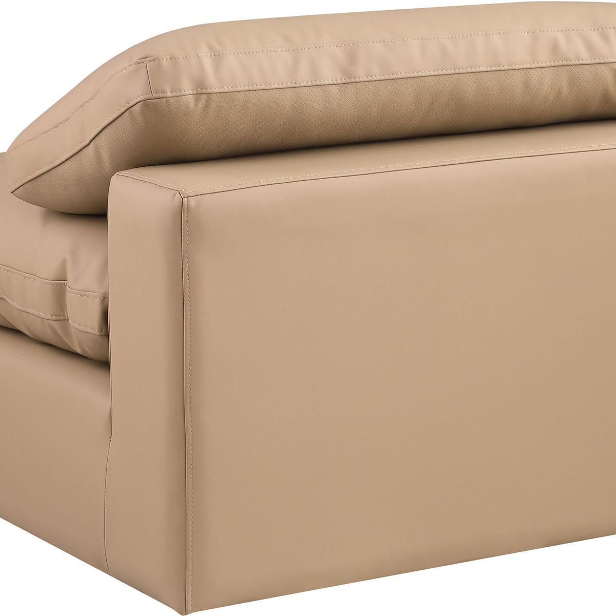 Comfy - Faux Leather Armless Chair - Tan