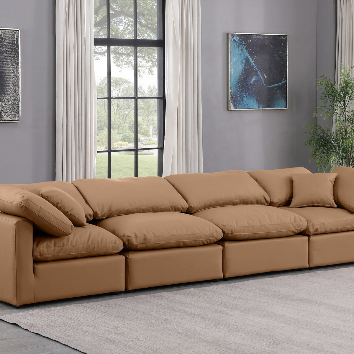 Indulge - Faux Leather 4 Seat Modular Sofa