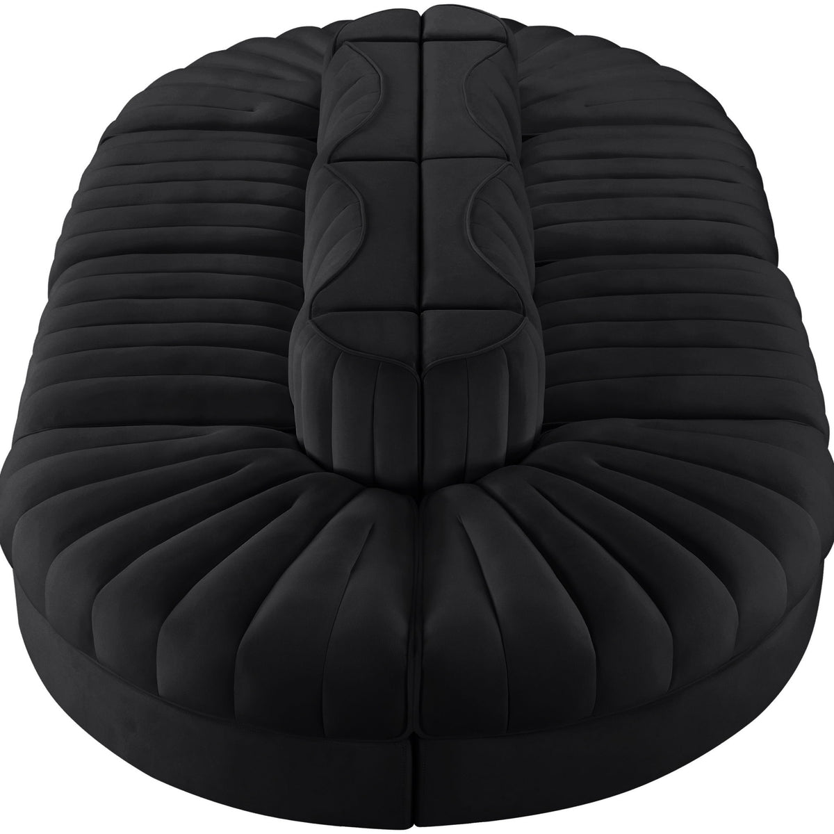 Rummi - Oval Velvet Performance Fabric Upholstered 8 Piece Modular Sectional