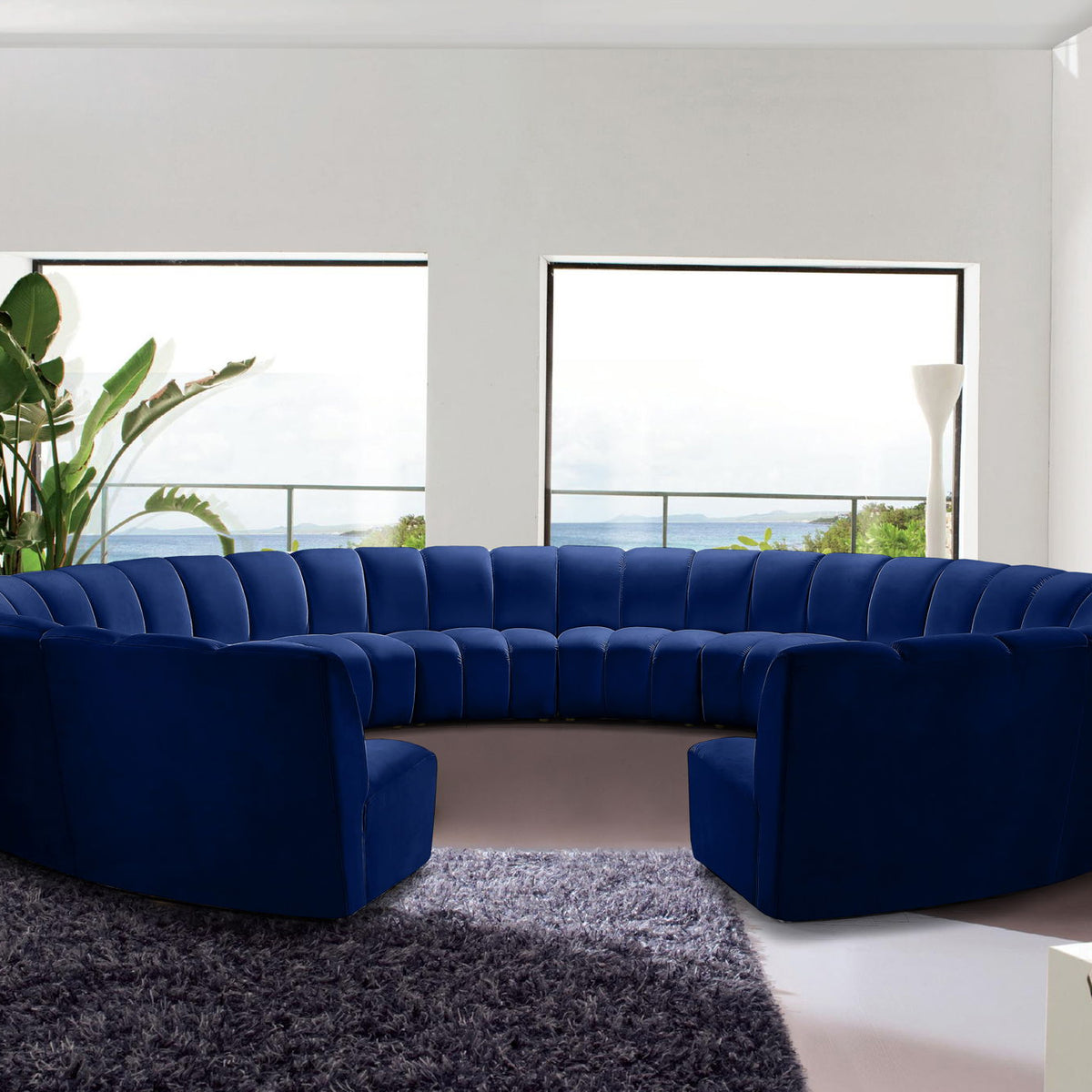 Infinity - 12 Piece Velvet Modular Sectional