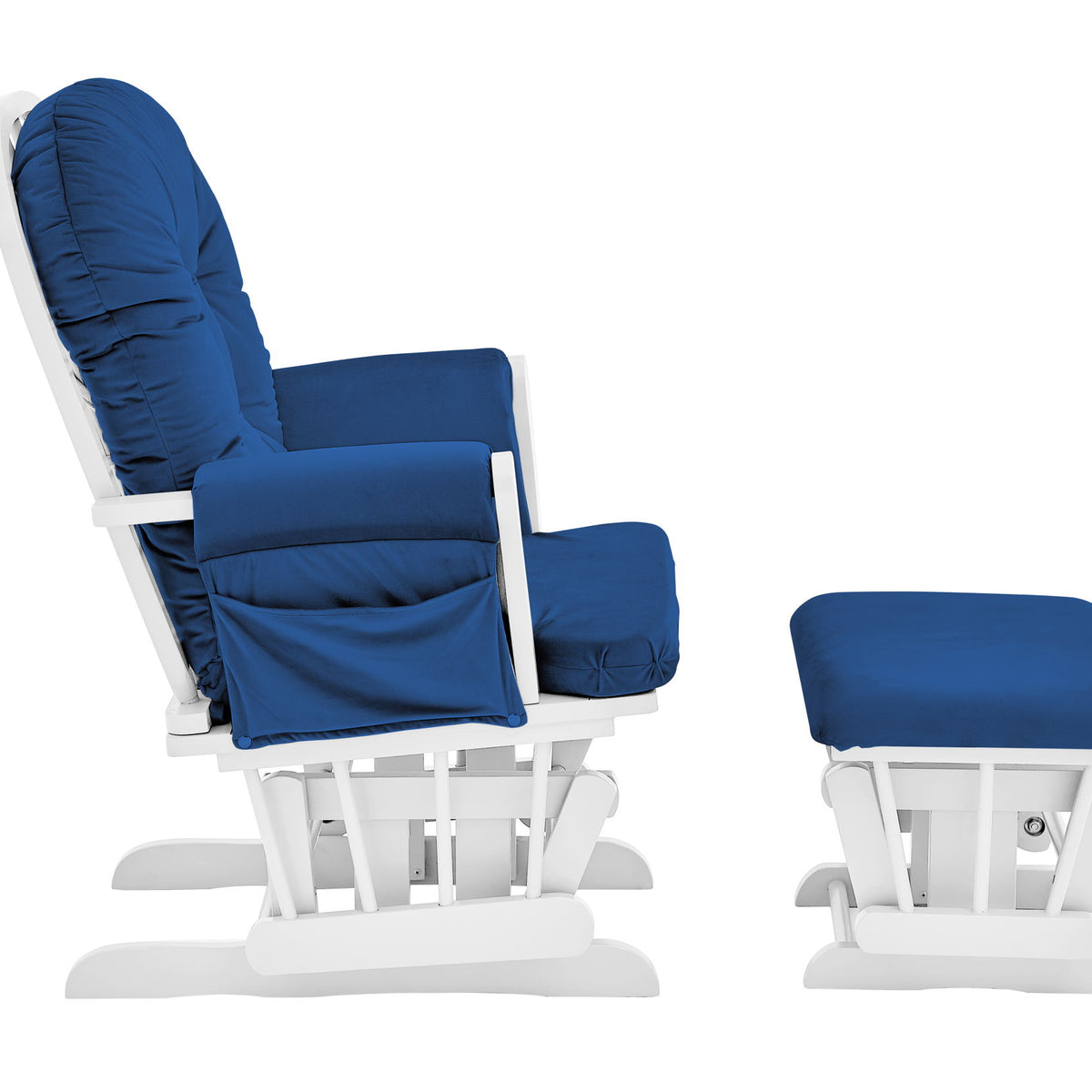 Mason - Glider And Ottoman White Wood
