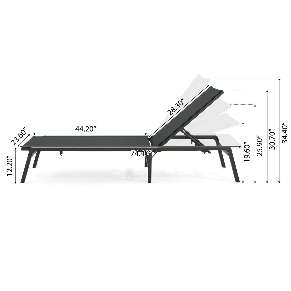 Westport - Outdoor Folding Lounge (Set of 2) - Black