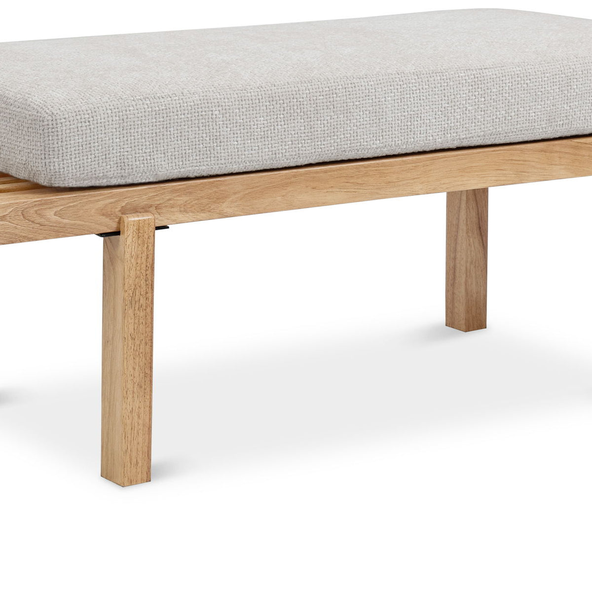 Naya - Chenille Fabric Bench - Cream