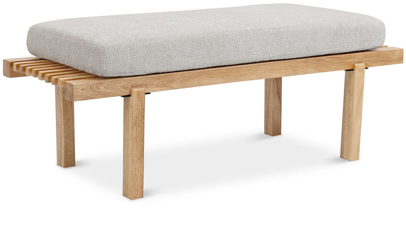 Naya - Chenille Fabric Bench - Cream