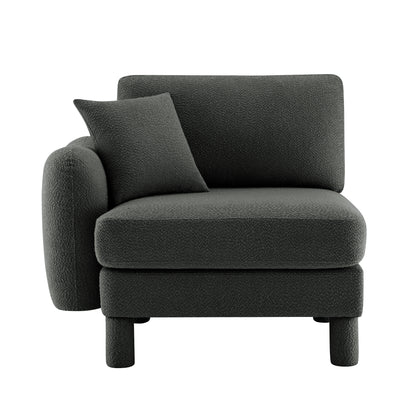 Lucas Left-Facing Sofa with Pillow - Dark Gray