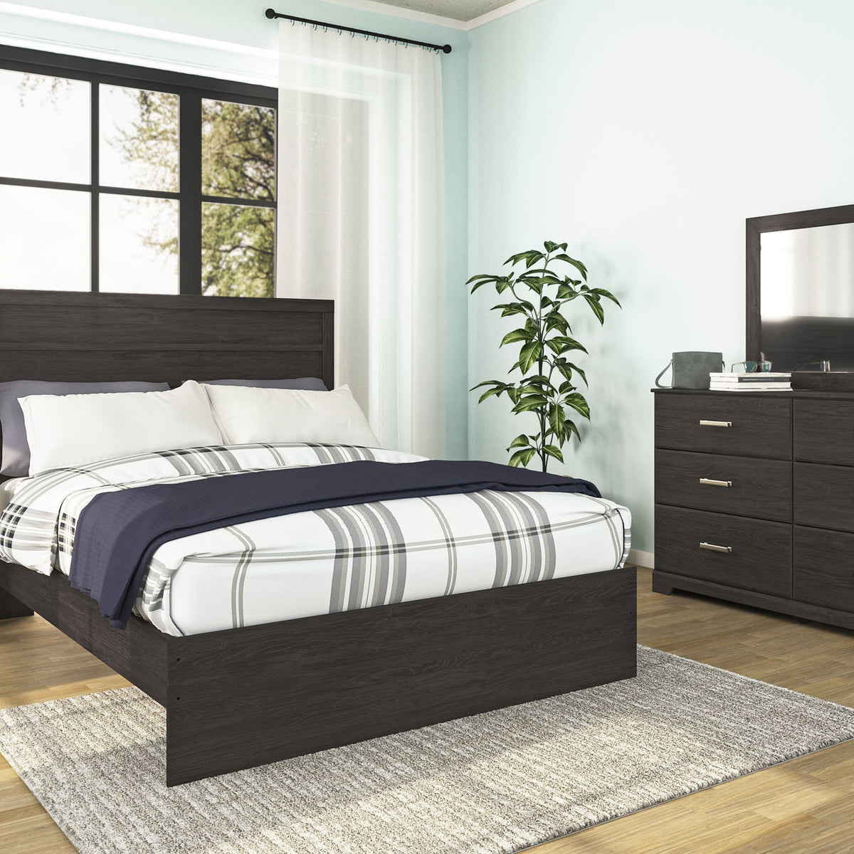 Belachime - Two Drawer Night Stand - Charcoal