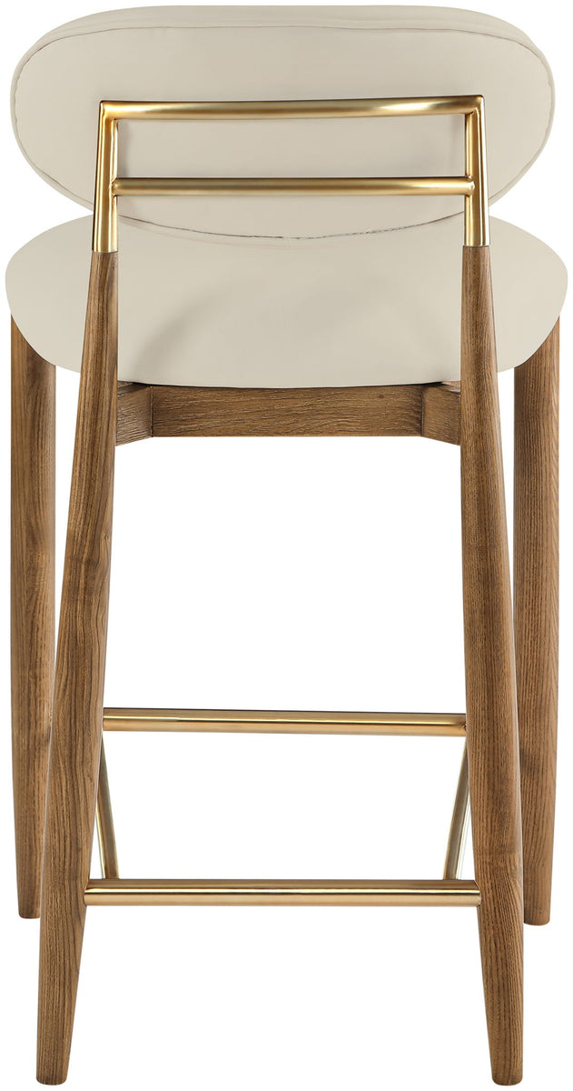 Riccio - Stool - Walnut And Gold Frame