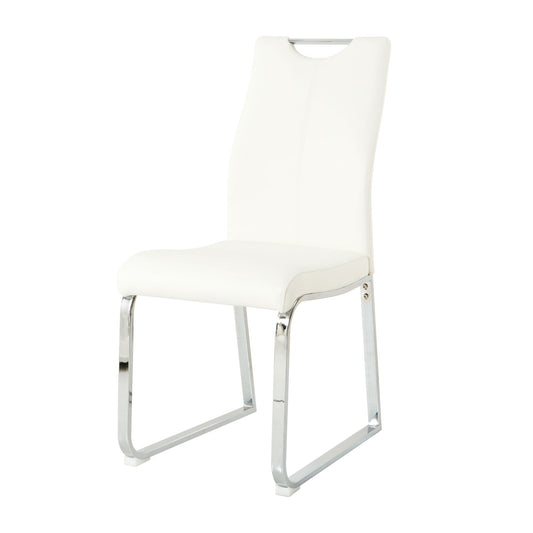 Modern Upholstered Dining Chair Electroplated Metal Legs (Set of 2)