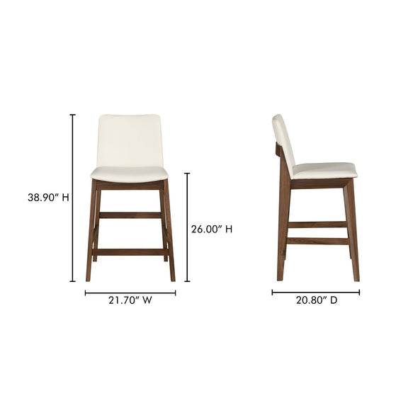 Counter stool dimensions: 38.9 in high, 21.7 in wide, 20.8 in deep; seat height 26 in