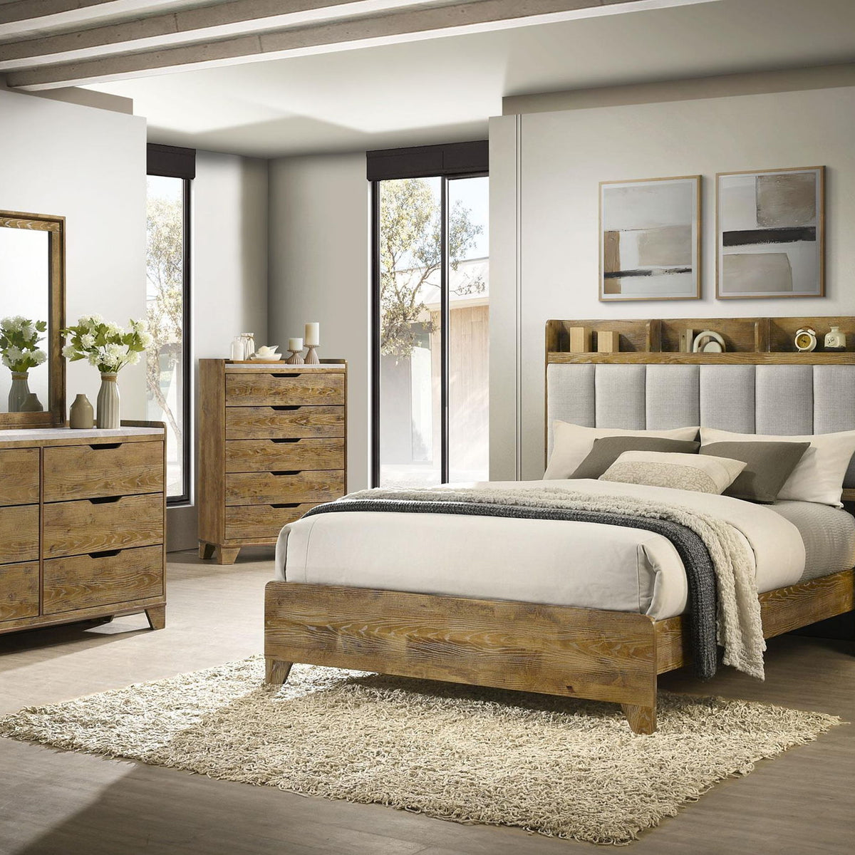 Henderson 5-piece Queen Bedroom Set Medium Oak