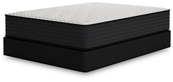 White plush mattress with quilted top and dark side panels